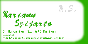 mariann szijarto business card