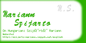 mariann szijarto business card